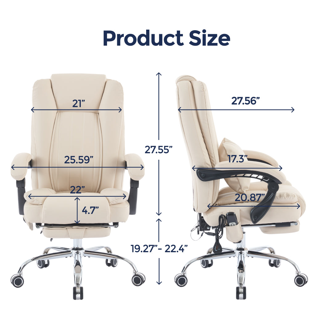 Ergonix Heated & 2-Point Kneading Massage Office Chair