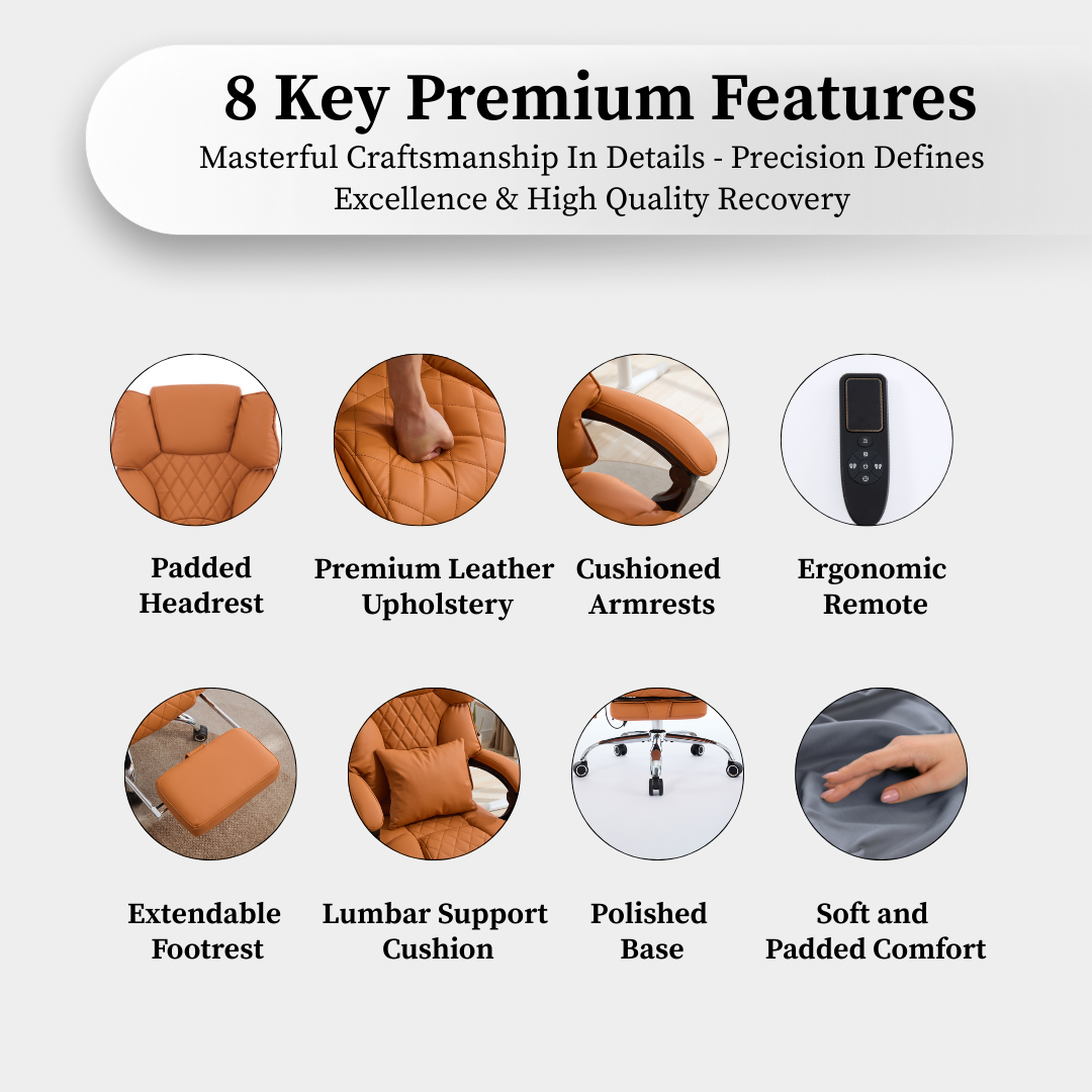 Ergonix Heated & 2-Point Kneading Massage Reclining Office Chair