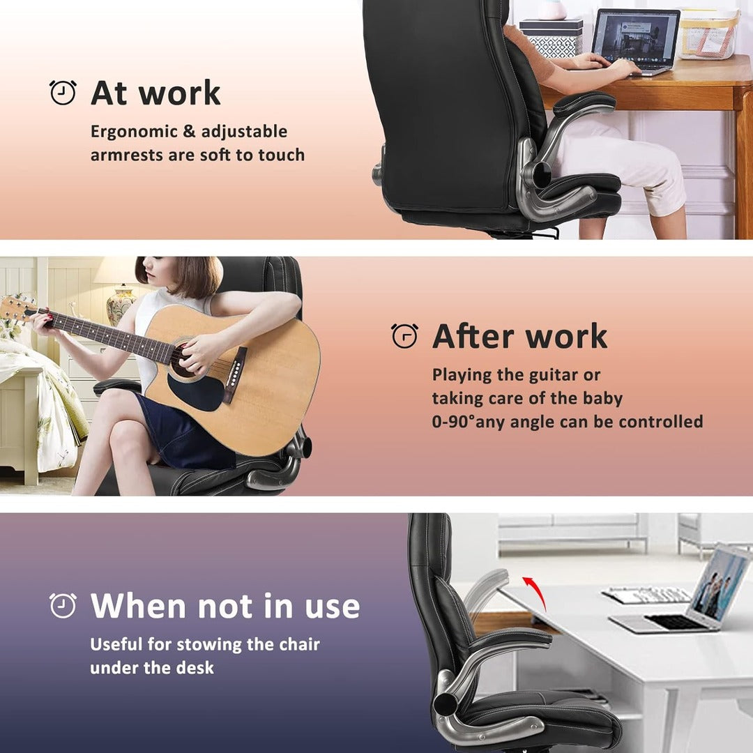 Ergonomic Computer Desk Chair with Flip up Arms