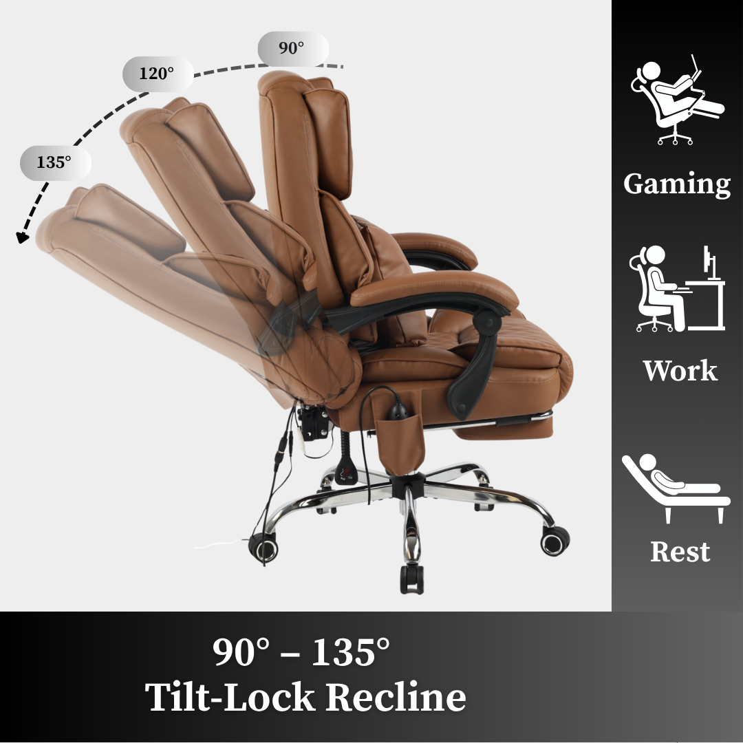 Ergonix Office Chair with 2-Point Kneading Massage & Heating Functions