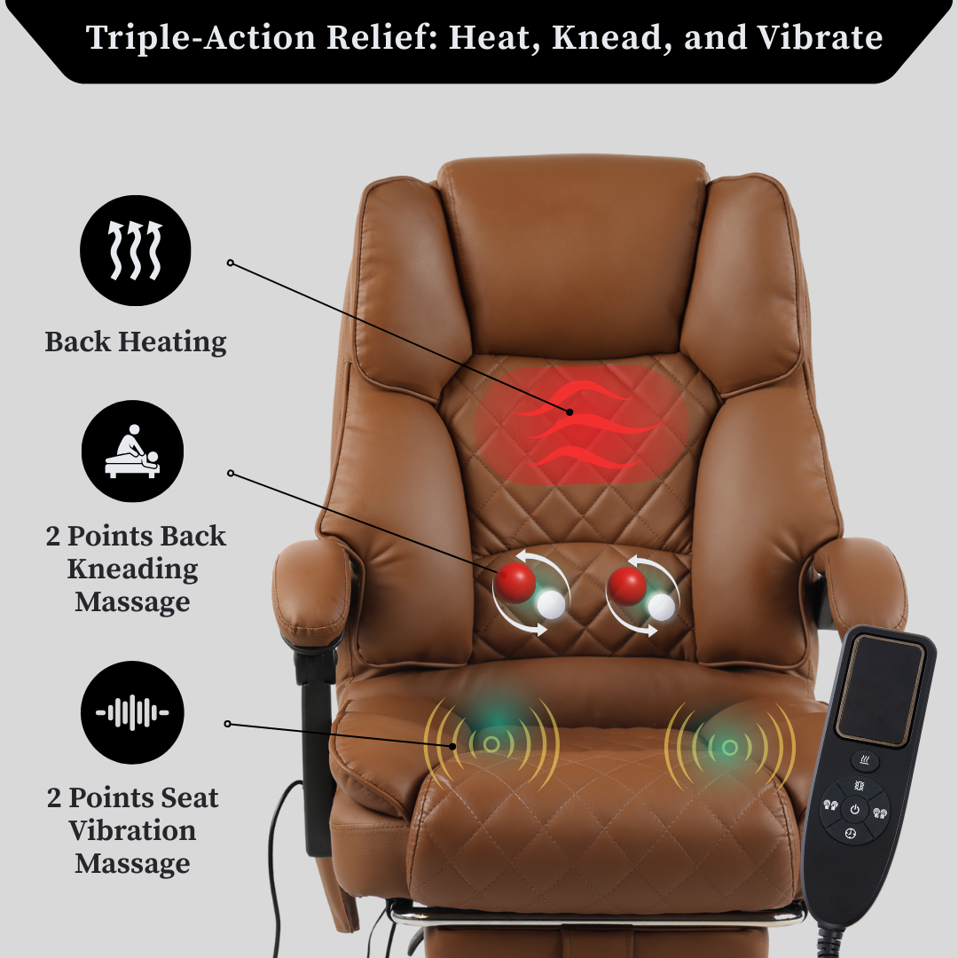 Ergonix Office Chair with 2-Point Kneading Massage & Heating Functions
