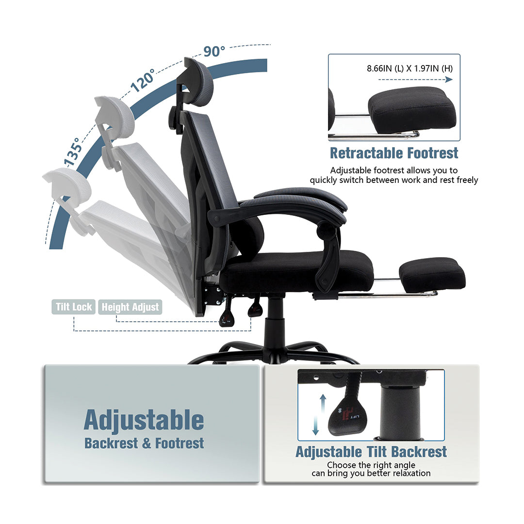 Ergo Task Office Chair with Lumbar Pillow