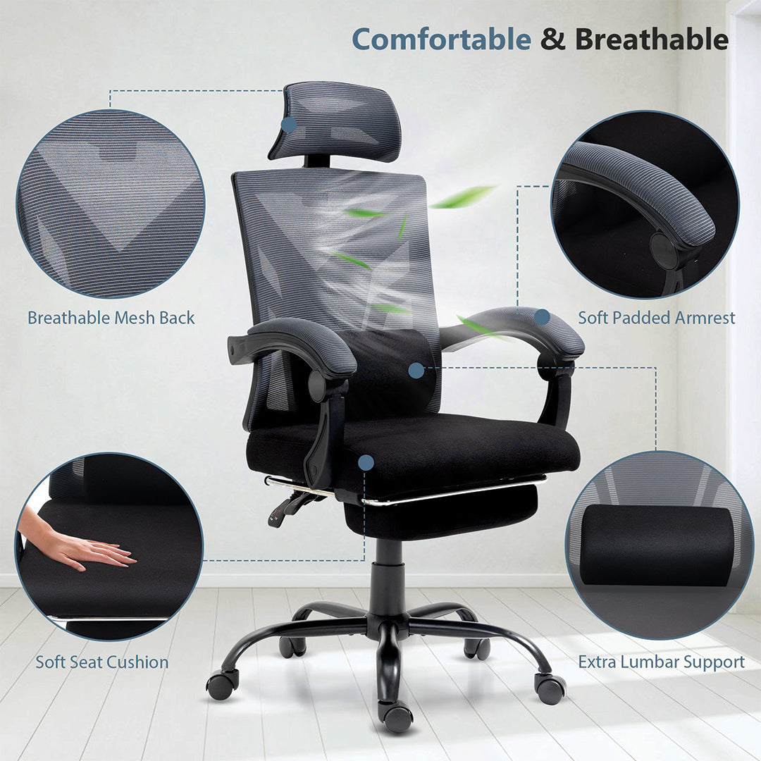 Ergo Task Office Chair with Lumbar Pillow