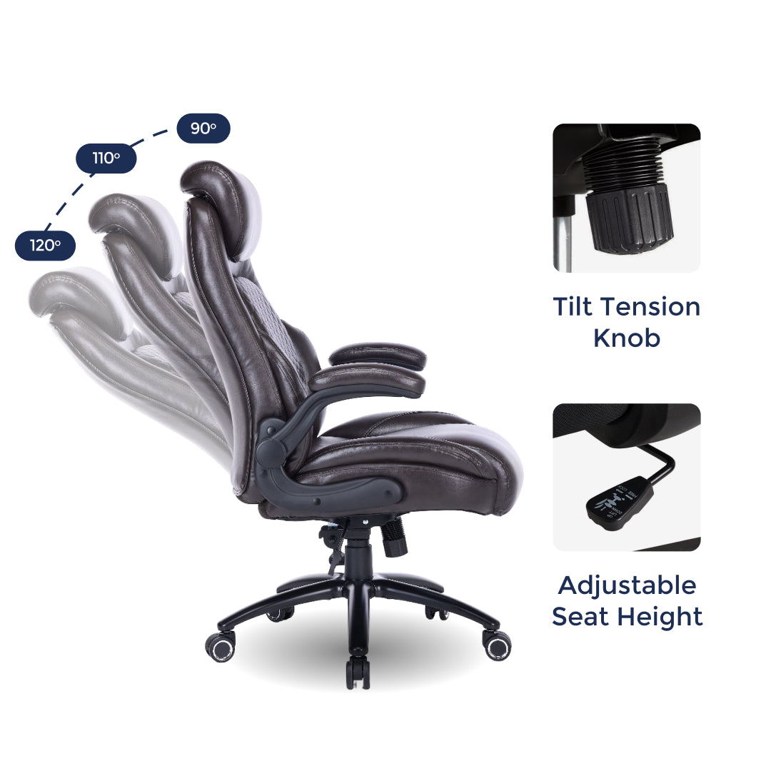 Q-Seat Ergonomic Chair | 350 lbs | Adjustable Armrest, Headrest & Lumbar