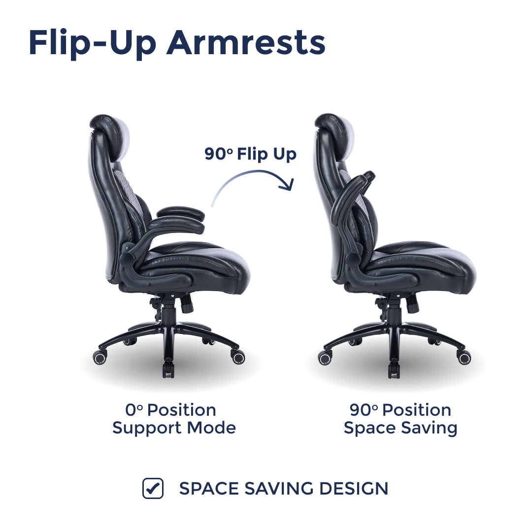 Q-Seat Ergonomic Chair | 350 lbs | Adjustable Armrest, Headrest & Lumbar