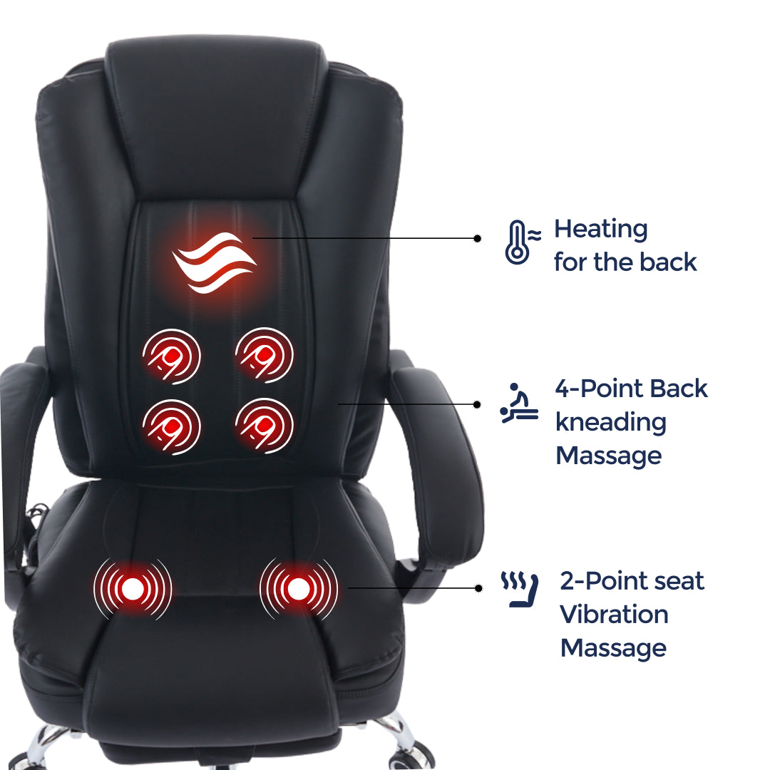 Orbis Heated & 4-Point Kneading Massage Reclining Office Chair