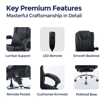 Orbis Heated & 4-Point Kneading Massage Reclining Office Chair