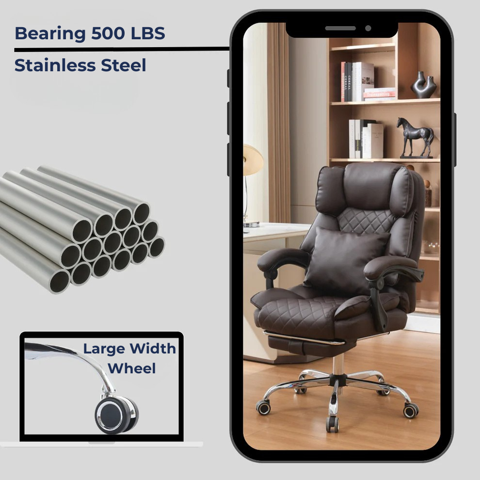 Ergonix Heated & 2-Point Kneading Massage Reclining Office Chair