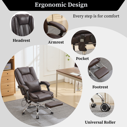 Universal Office Chair with Heat and Massage Functions (No Kneading)