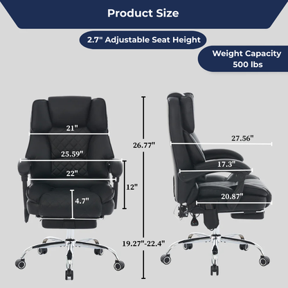 Ergonix Heated & 2-Point Kneading Massage Reclining Office Chair