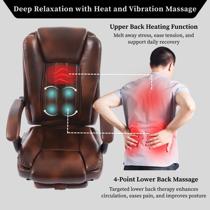 Universal Office Chair with Heat and Massage Functions (No Kneading)