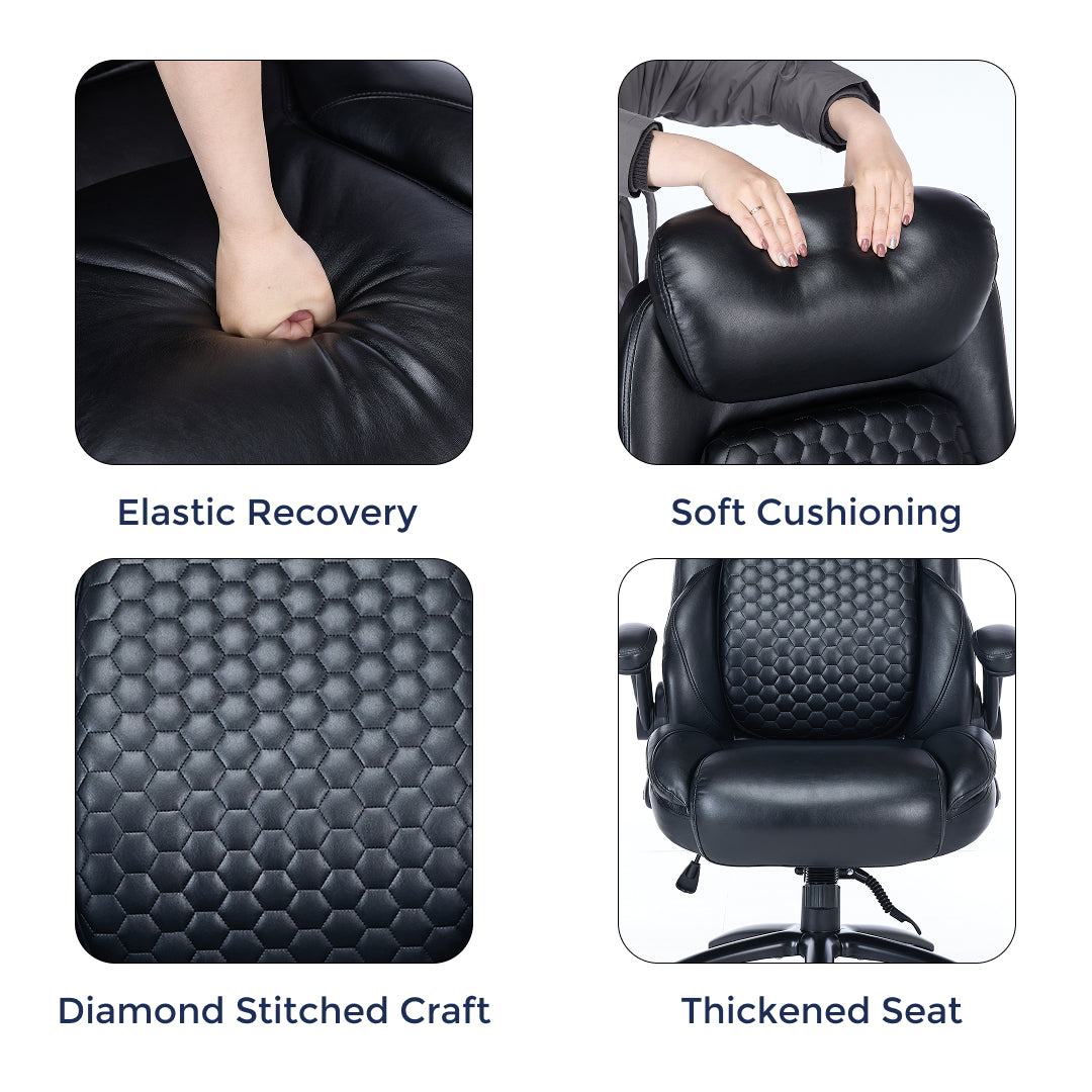 Q-Seat Ergonomic Chair | 350 lbs | Adjustable Armrest, Headrest & Lumbar