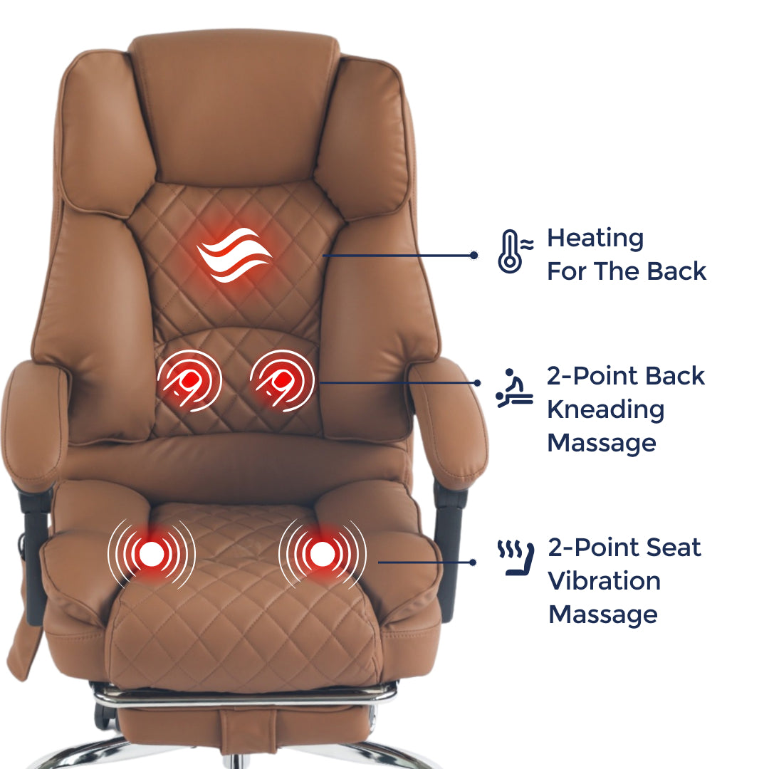 Ergonix Heated & 2-Point Kneading Massage Reclining Office Chair