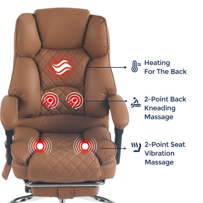 Ergonix Heated & 2-Point Kneading Massage Reclining Office Chair
