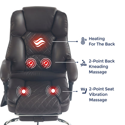 Ergonix Heated & 2-Point Kneading Massage Reclining Office Chair