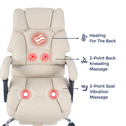 Ergonix Heated & 2-Point Kneading Massage Reclining Office Chair