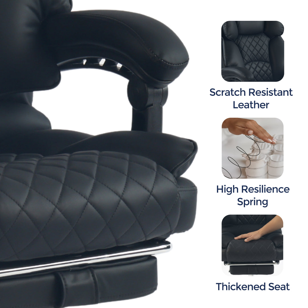 Ergonix Heated & 2-Point Kneading Massage Reclining Office Chair