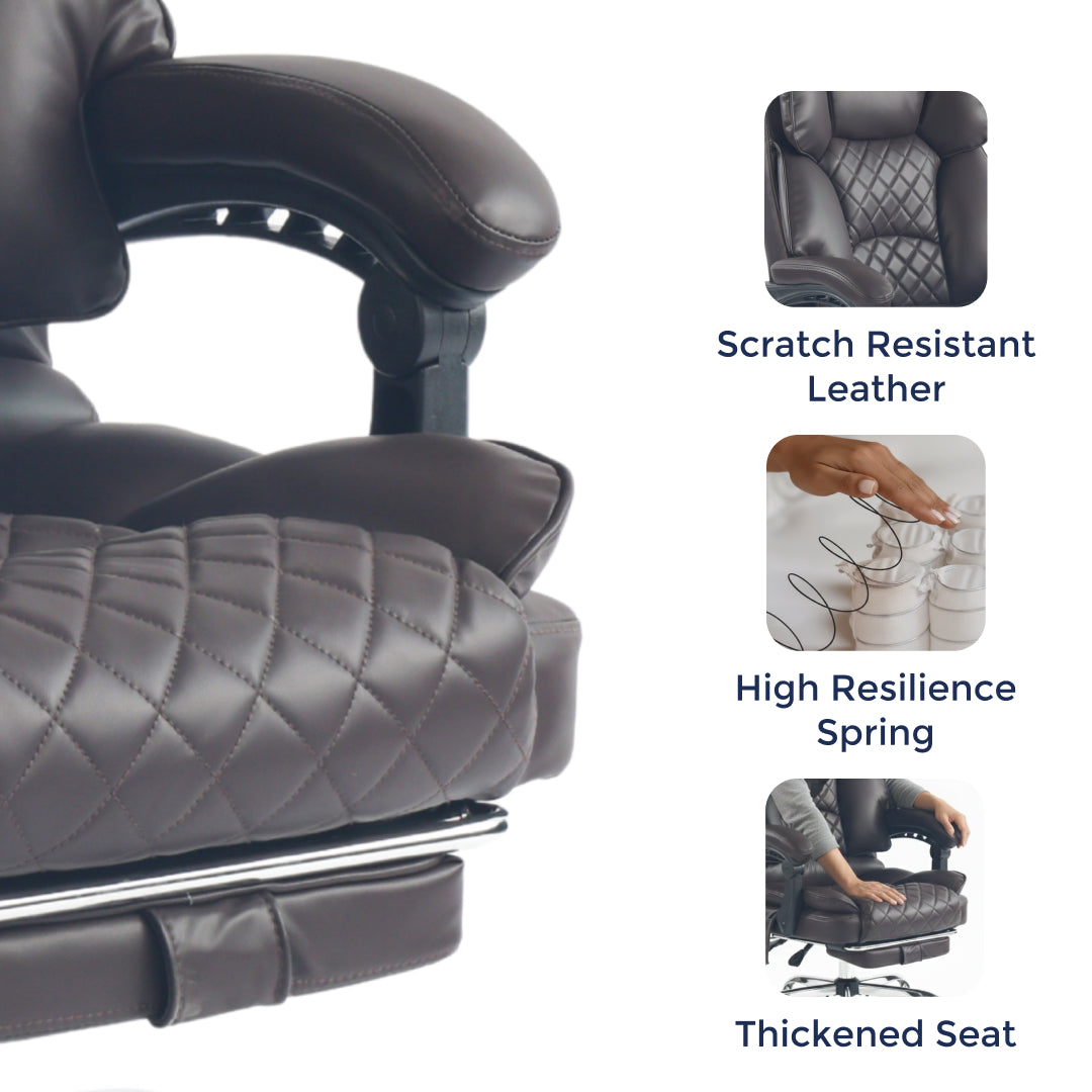 Ergonix Heated & 2-Point Kneading Massage Reclining Office Chair