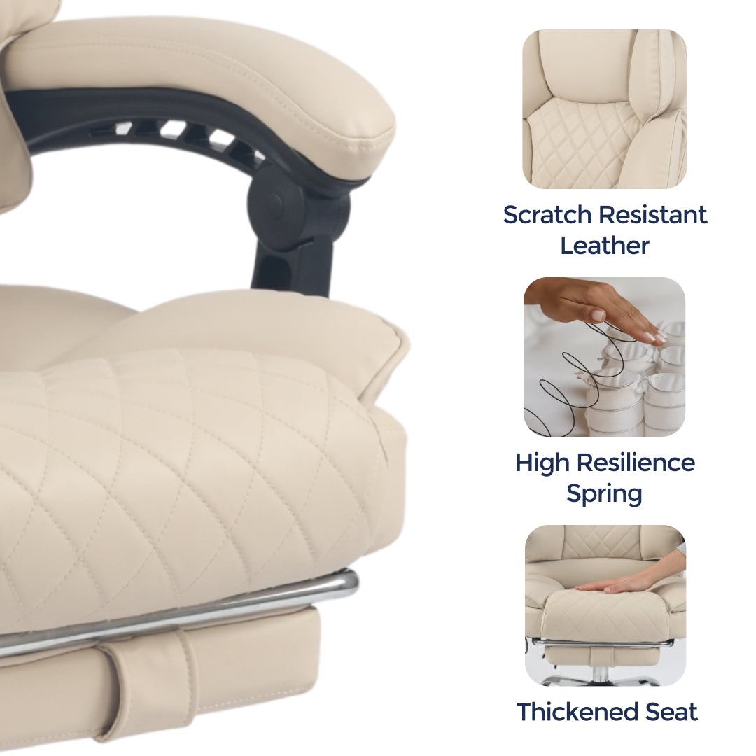 Ergonix Heated & 2-Point Kneading Massage Reclining Office Chair