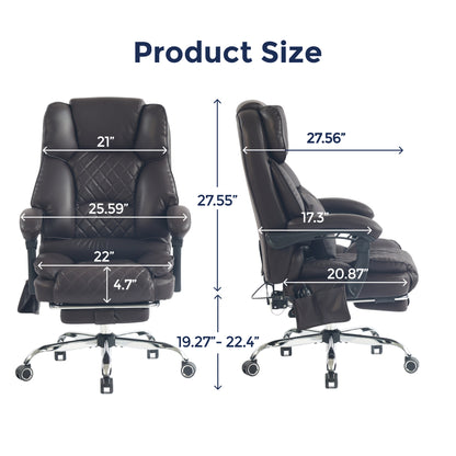 Ergonix Heated & 2-Point Kneading Massage Reclining Office Chair