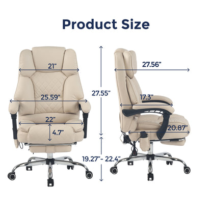 Ergonix Heated & 2-Point Kneading Massage Reclining Office Chair
