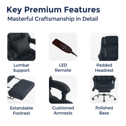 Ergonix Heated & 2-Point Kneading Massage Reclining Office Chair