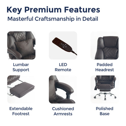 Ergonix Heated & 2-Point Kneading Massage Reclining Office Chair