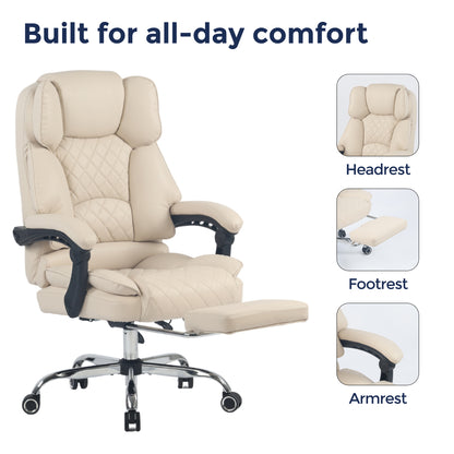 Ergonix Heated & 2-Point Kneading Massage Reclining Office Chair