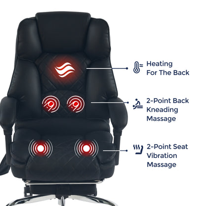 Ergonix Heated & 2-Point Kneading Massage Reclining Office Chair