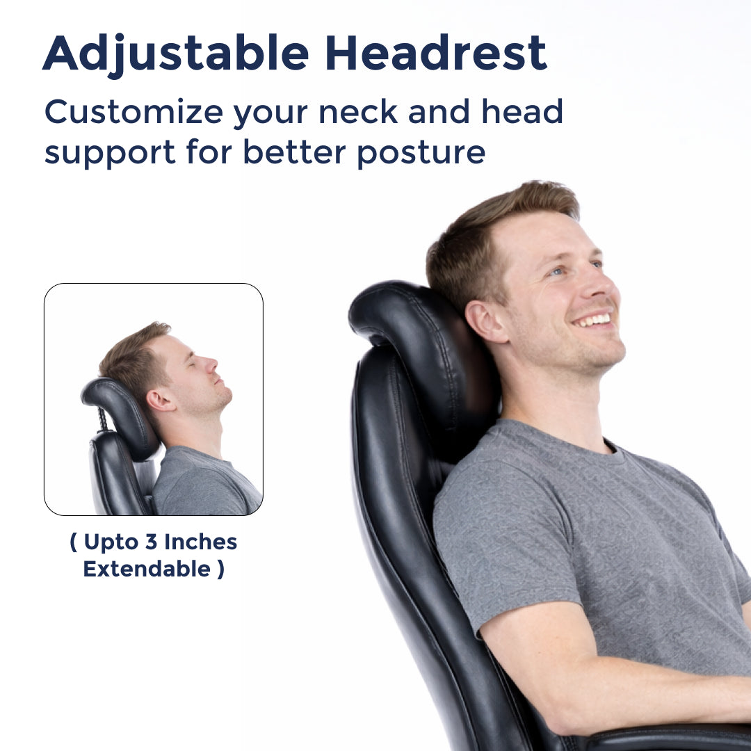 Q-Seat Ergonomic Chair | 350 lbs | Adjustable Armrest, Headrest & Lumbar