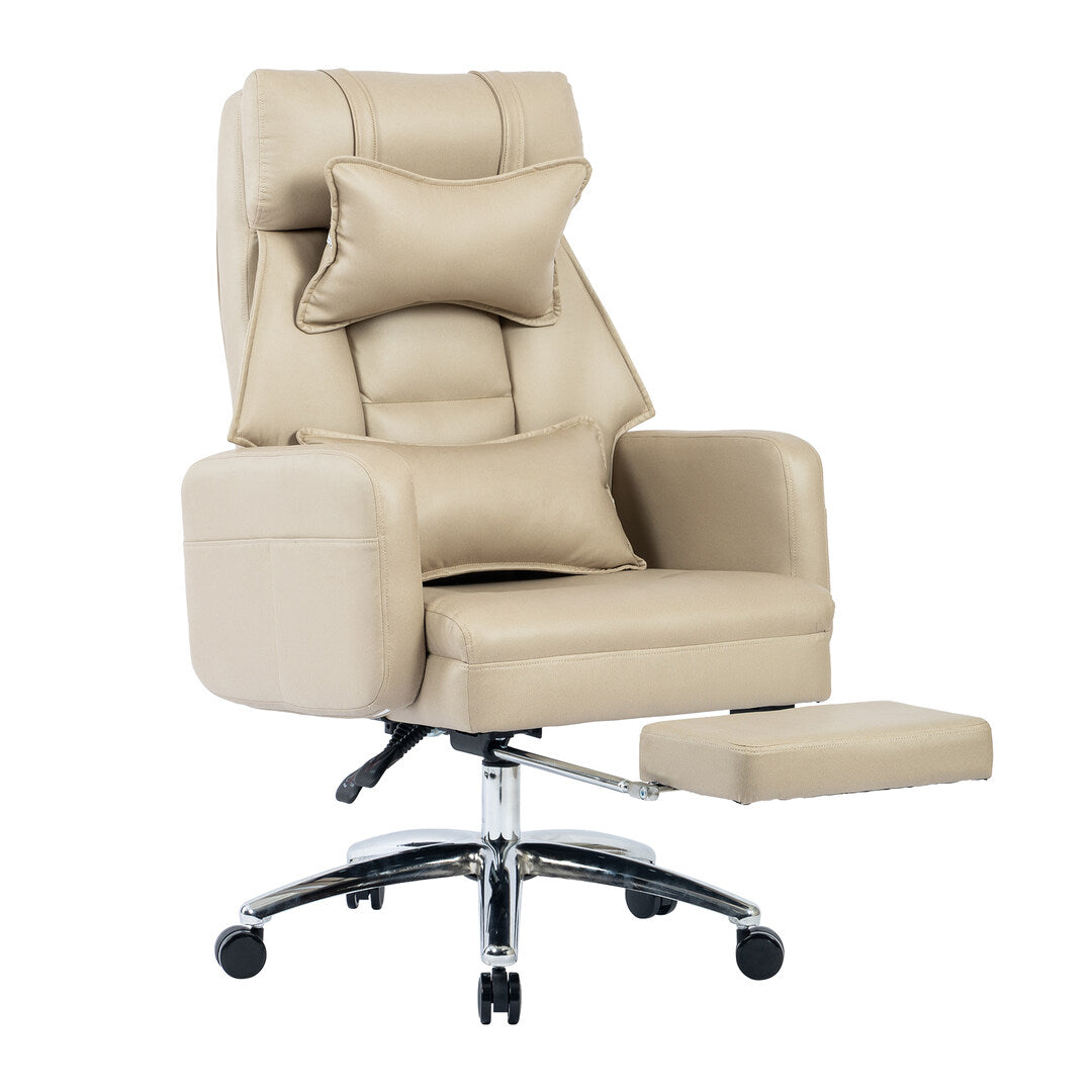 High Back Tall Executive Office Chair With Footrest and Recliner