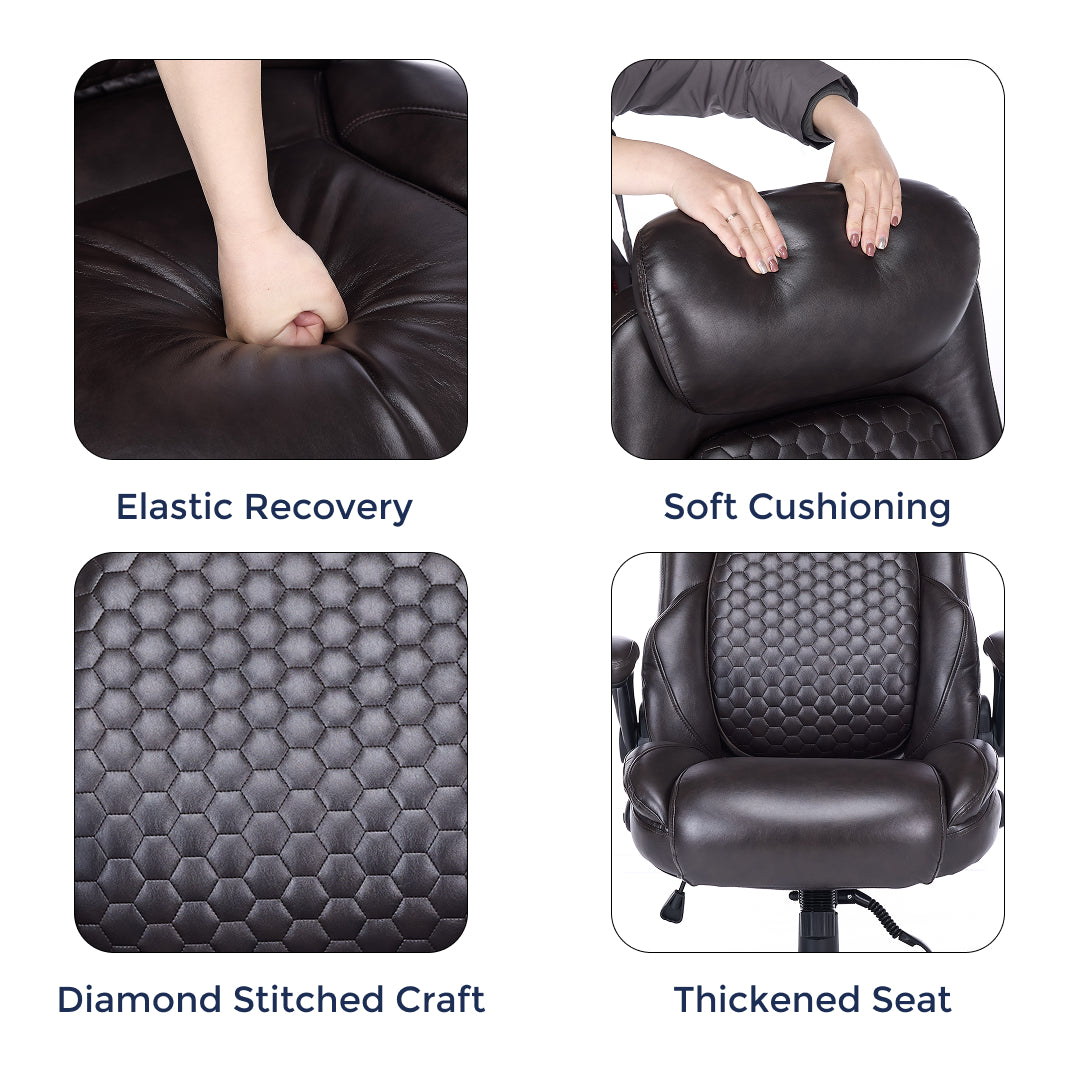 Q-Seat Ergonomic Chair | 350 lbs | Adjustable Armrest, Headrest & Lumbar