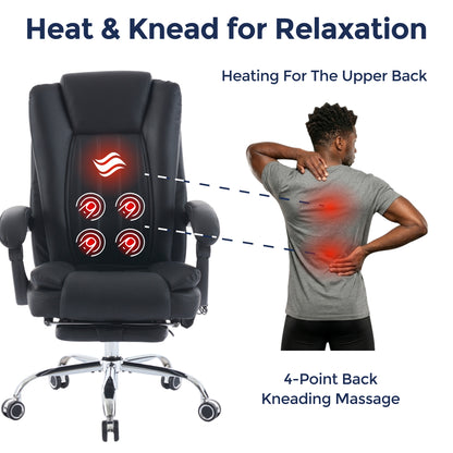 Orbis Heated & 4-Point Kneading Massage Reclining Office Chair