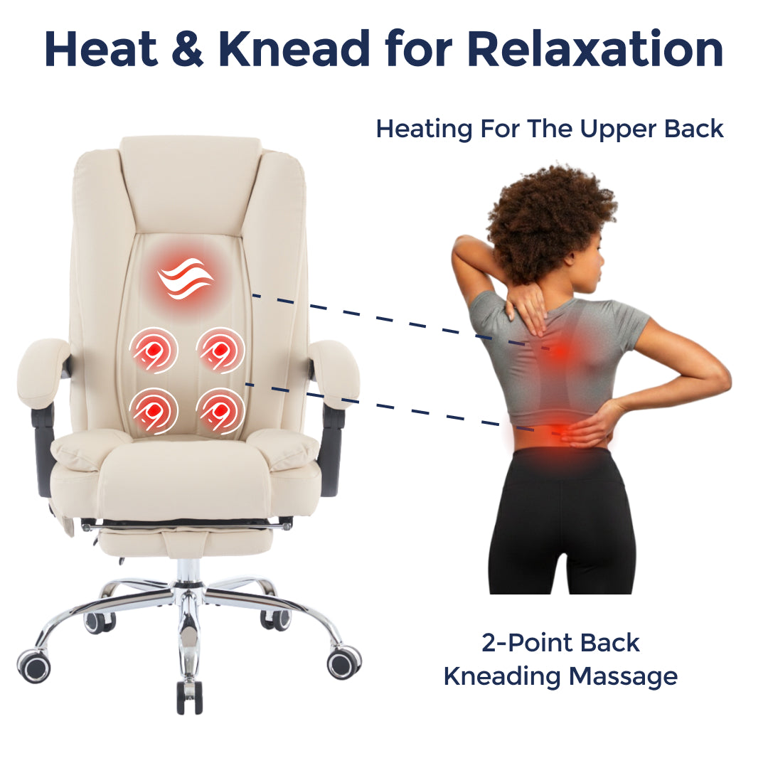 Orbis Heated & 4-Point Kneading Massage Reclining Office Chair