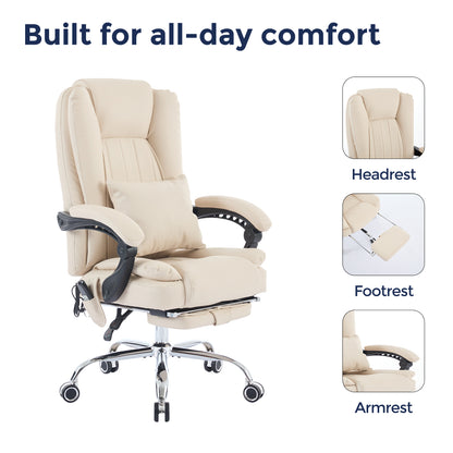 Orbis Heated & 4-Point Kneading Massage Reclining Office Chair