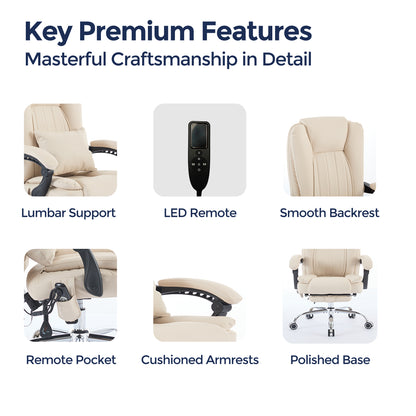 Orbis Heated & 4-Point Kneading Massage Reclining Office Chair