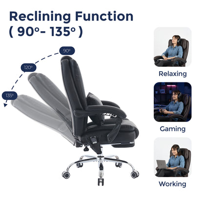 Orbis Heated & 4-Point Kneading Massage Reclining Office Chair