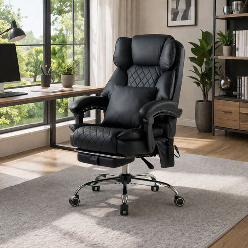 Ergonix Heated & 2x Kneading Office Chair | 500 lbs | Reclining