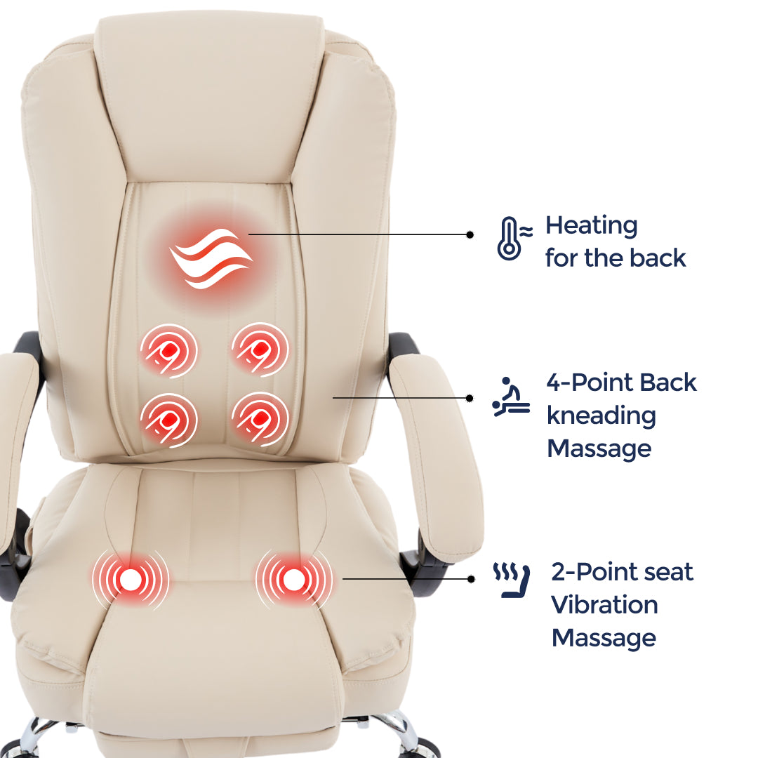 Orbis Heated & 4-Point Kneading Massage Reclining Office Chair
