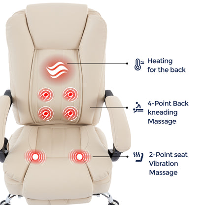 Orbis Heated & 4-Point Kneading Massage Reclining Office Chair