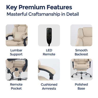 Ergonix Heated & 2-Point Kneading Massage Office Chair