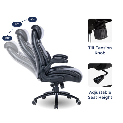 Q-Seat Ergonomic Chair | 350 lbs | Adjustable Armrest, Headrest & Lumbar