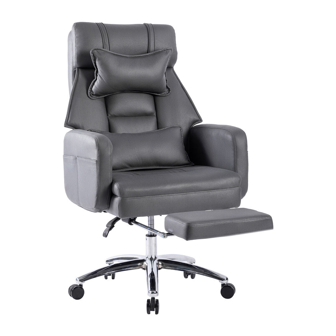 High Back Tall Executive Office Chair With Footrest and Recliner