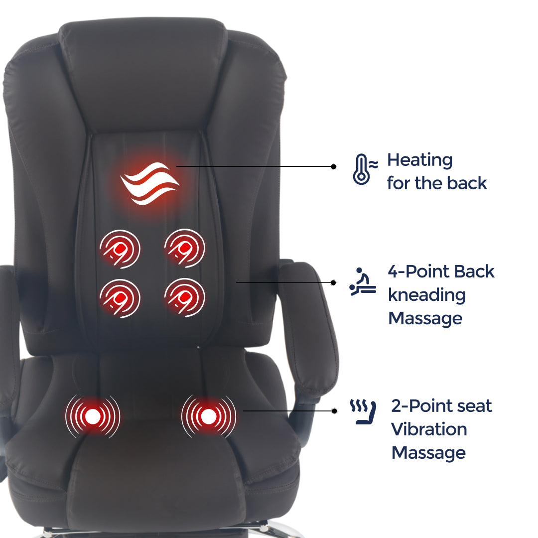 Orbis Heated & 4-Point Kneading Massage Reclining Office Chair