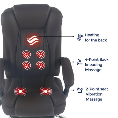 Orbis Heated & 4-Point Kneading Massage Reclining Office Chair