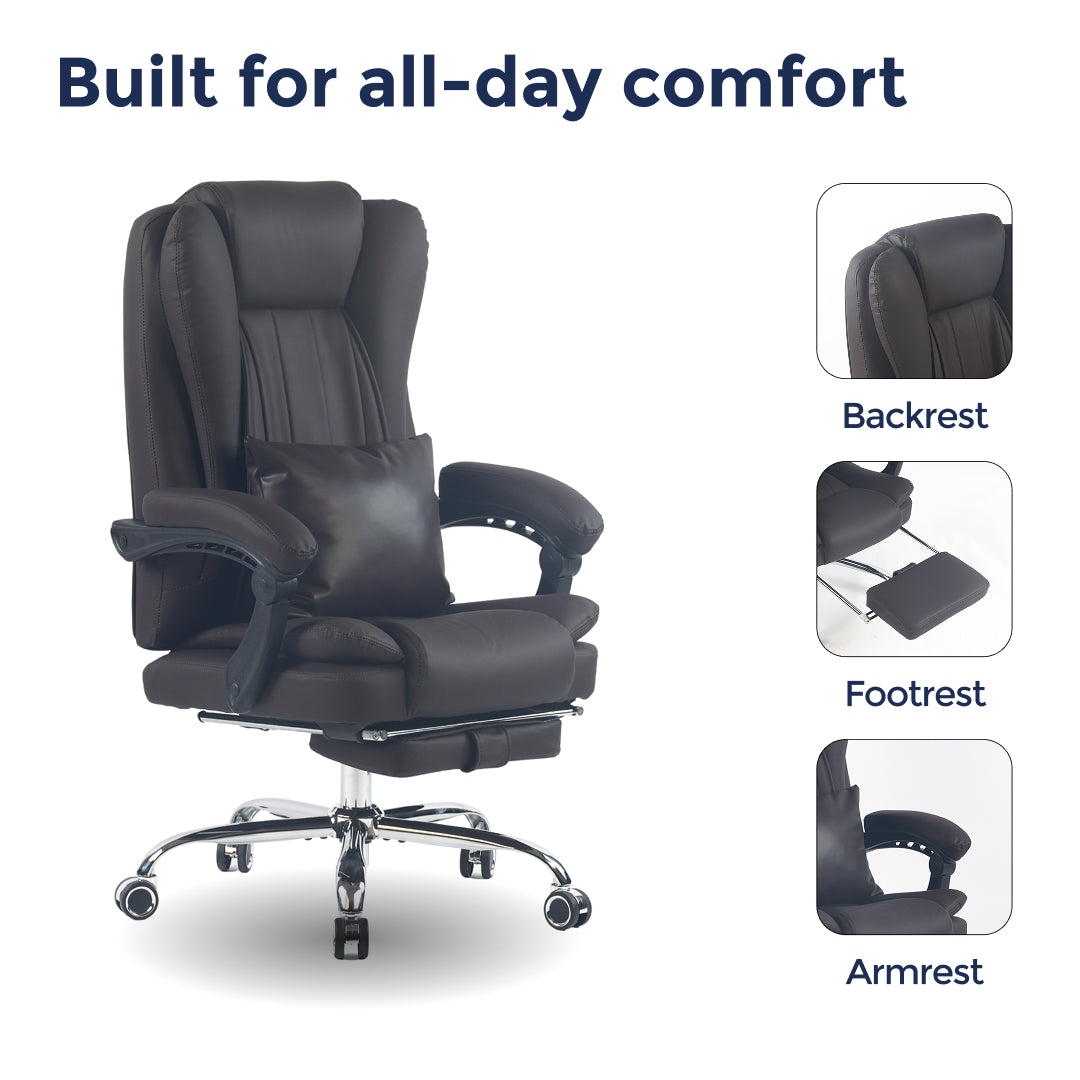 Orbis Heated & 4-Point Kneading Massage Reclining Office Chair