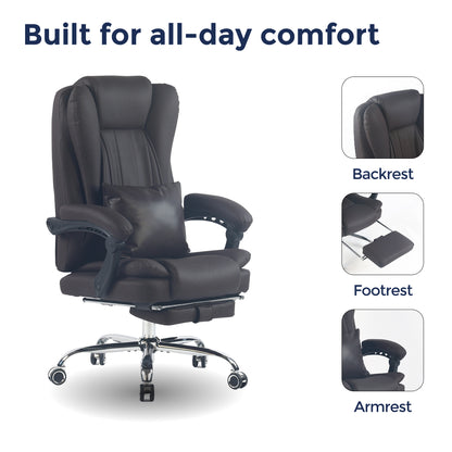 Orbis Heated & 4-Point Kneading Massage Reclining Office Chair