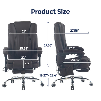 Orbis Heated & 4-Point Kneading Massage Reclining Office Chair