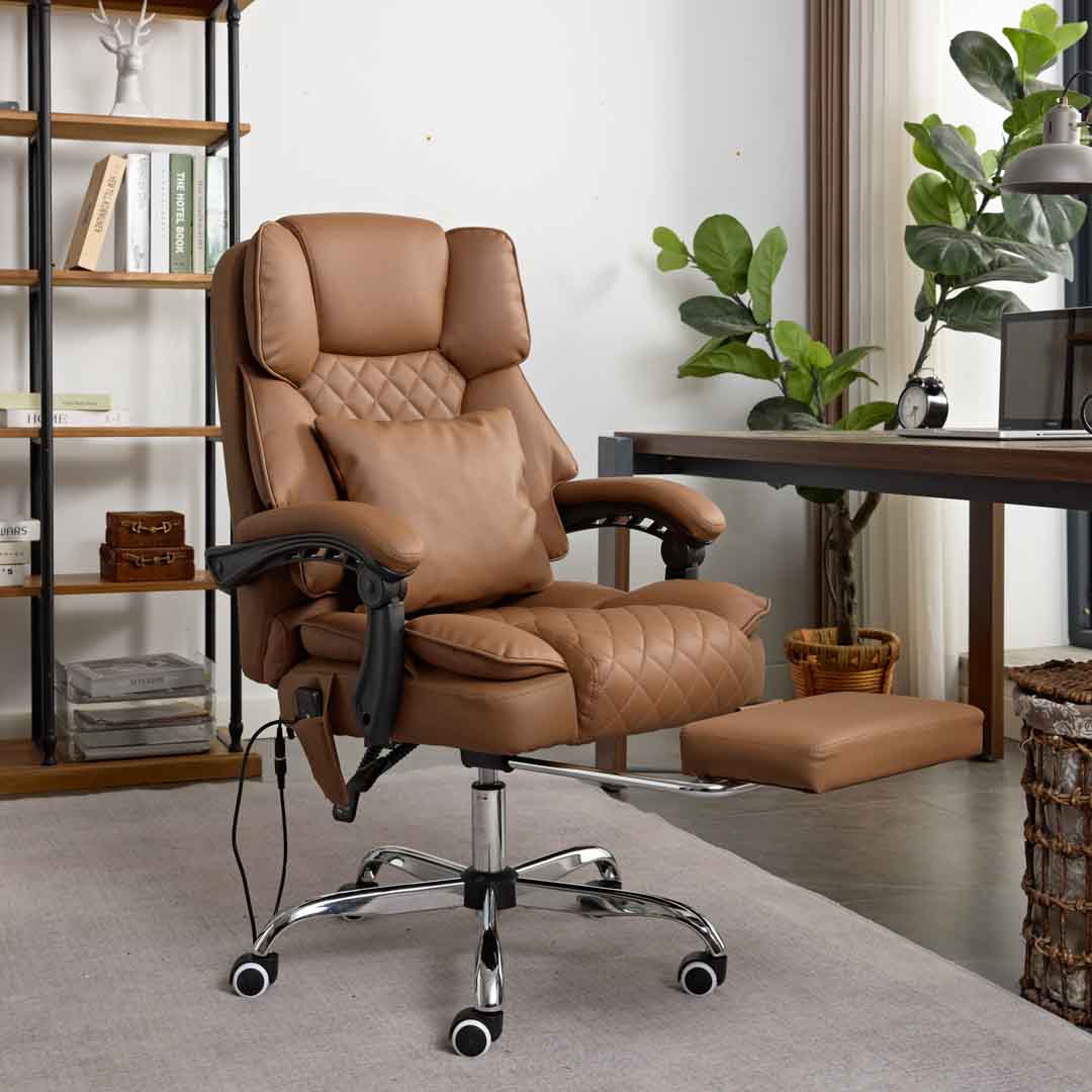 Ergonix Office Chair with Heat, Kneading Massage and Reclining Features