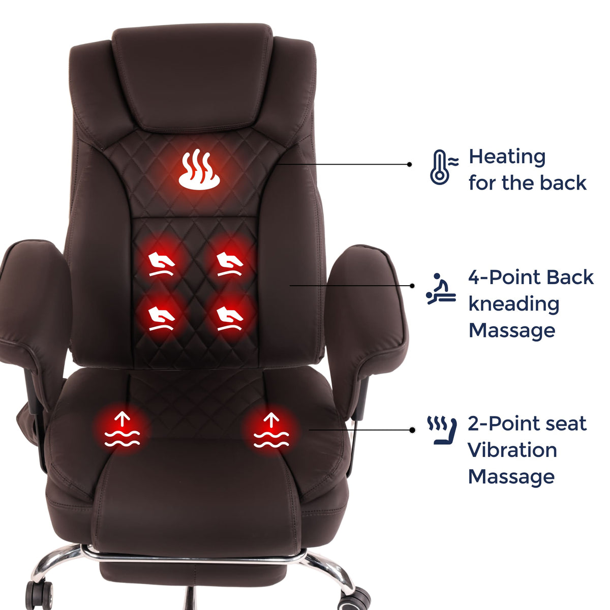 Prestige Heated & 4-Point Kneading Chair | Adjustable Armrest